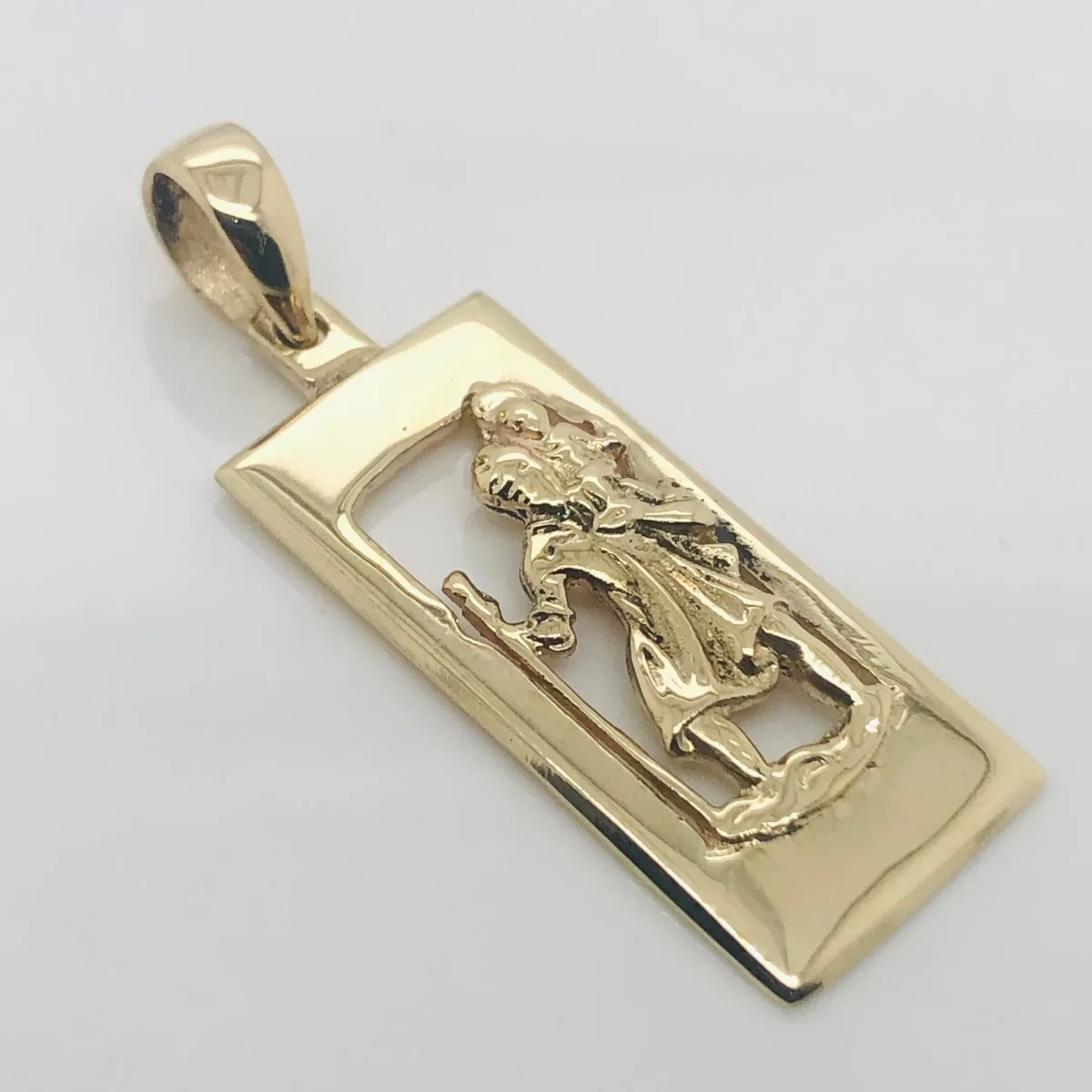 9ct Yellow Gold Saint Christopher Pendant 37mm x 13mm
