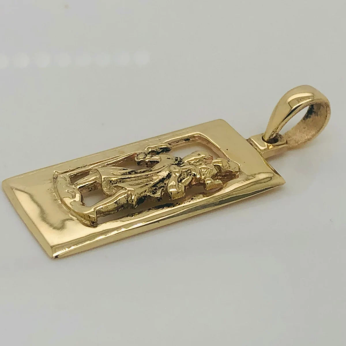 9ct Yellow Gold Saint Christopher Pendant 37mm x 13mm