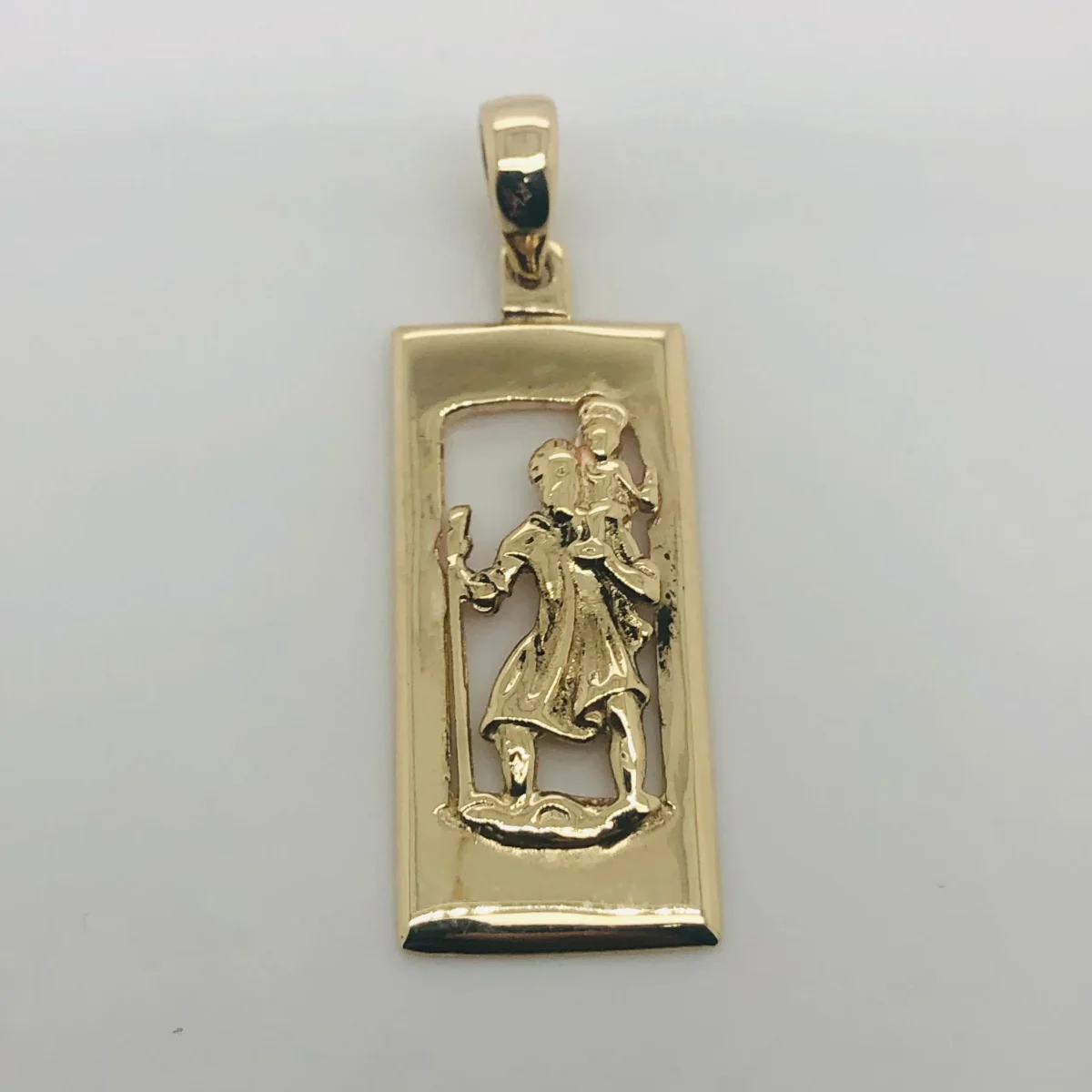 9ct Yellow Gold Saint Christopher Pendant 37mm x 13mm