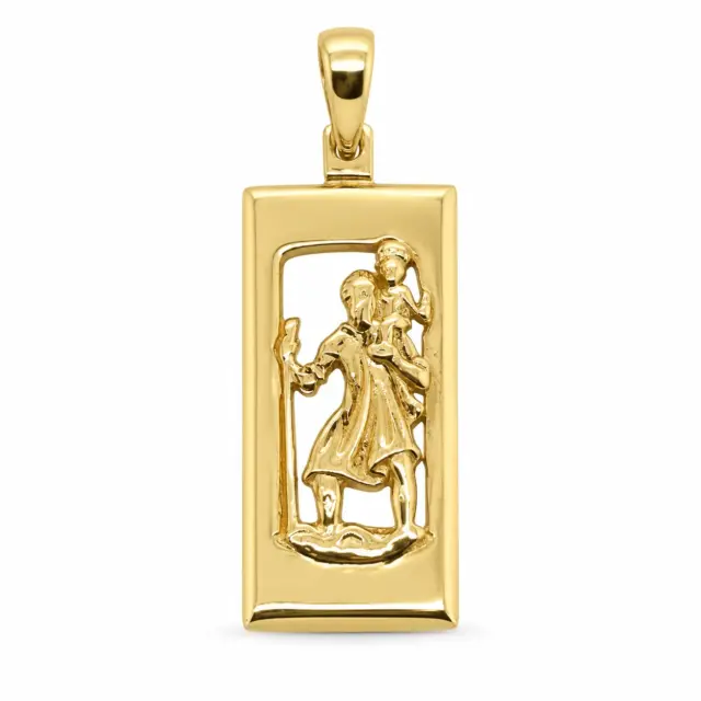 9ct Yellow Gold Saint Christopher Pendant 37mm x 13mm