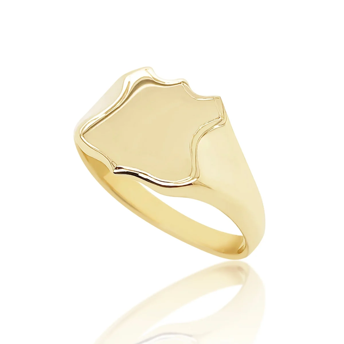 9ct Yellow Gold Shield Signet Ring