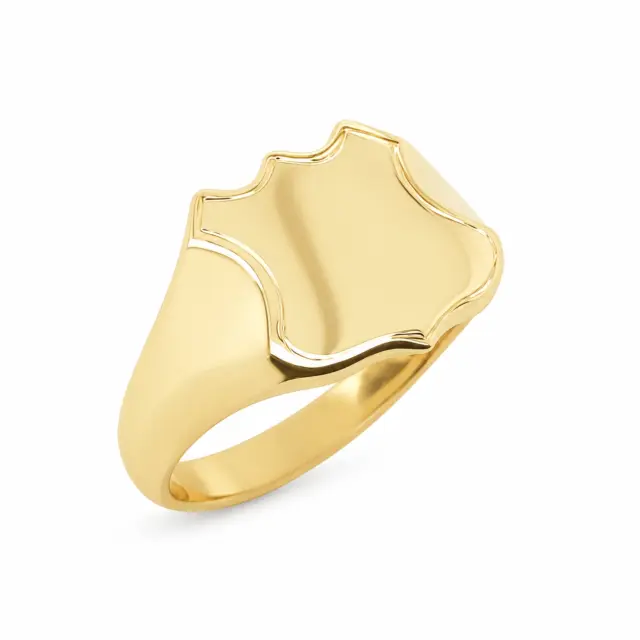 9ct Yellow Gold Shield Signet Ring