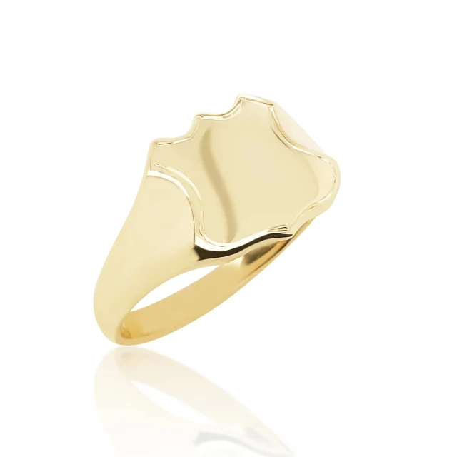 9ct Yellow Gold Shield Signet Ring