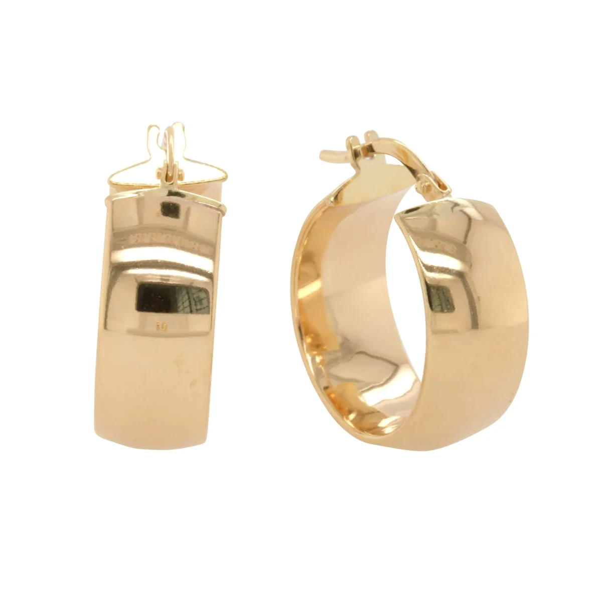 9ct Yellow Gold Silver Filled Comfort Fit 15mm Diameter Hoop Earrings