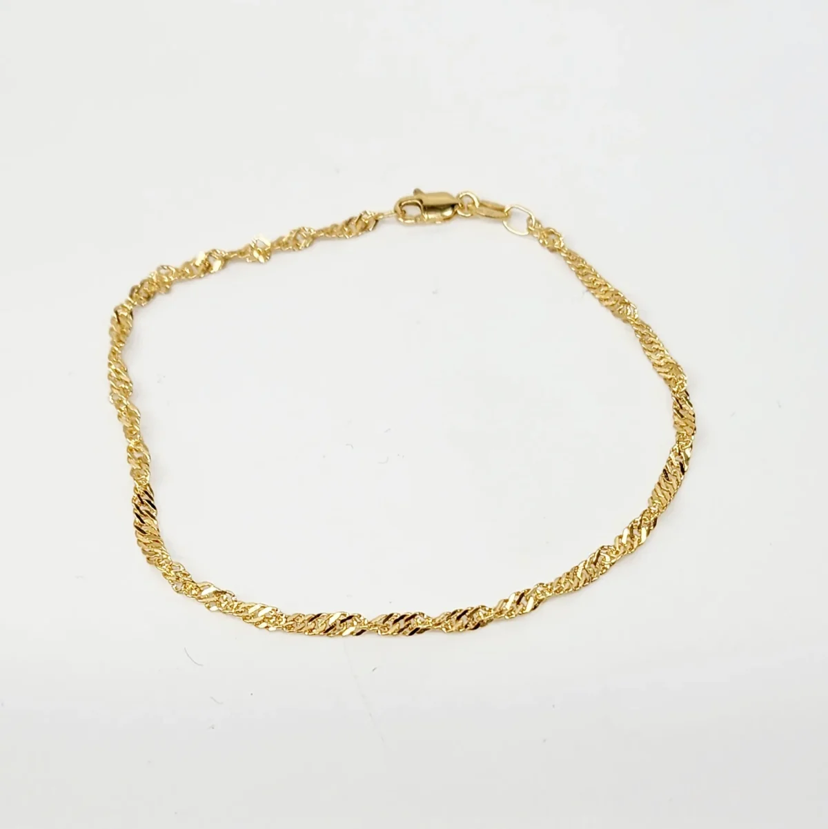 9ct Yellow Gold Singapore Twist 40 Gauge Bracelet