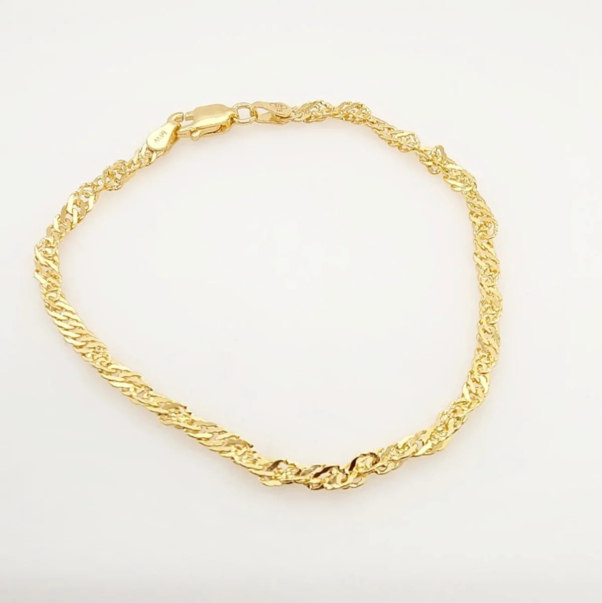 9ct Yellow Gold Singapore Twist 50 Gauge Bracelet