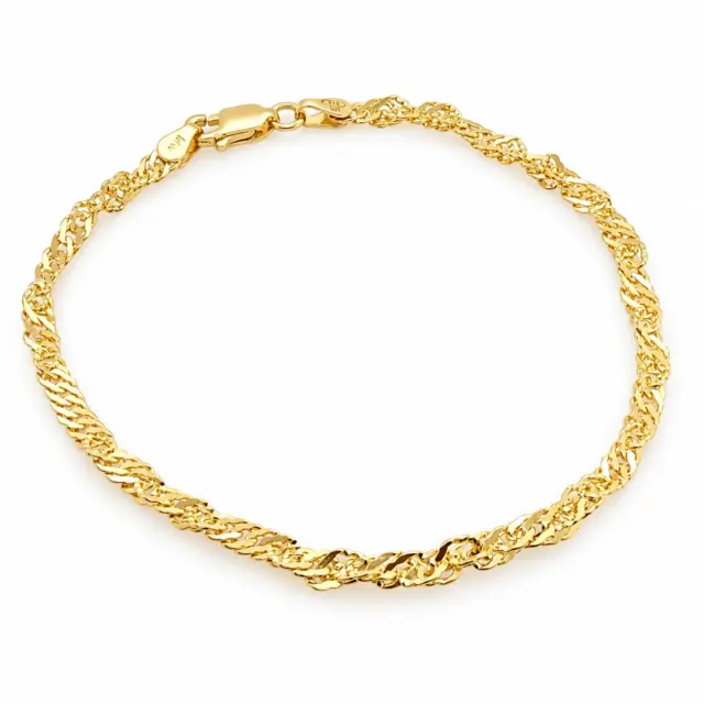 9ct Yellow Gold Singapore Twist 50 Gauge Bracelet