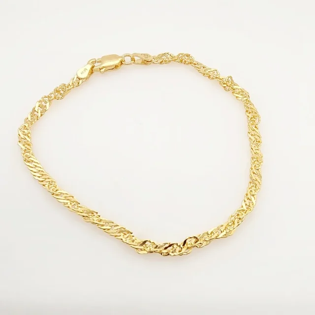 9ct Yellow Gold Singapore Twist 50 Gauge Bracelet