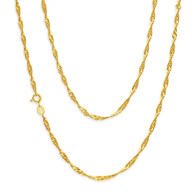 9ct Yellow Gold Singapore Twist Chain - 40 Gauge