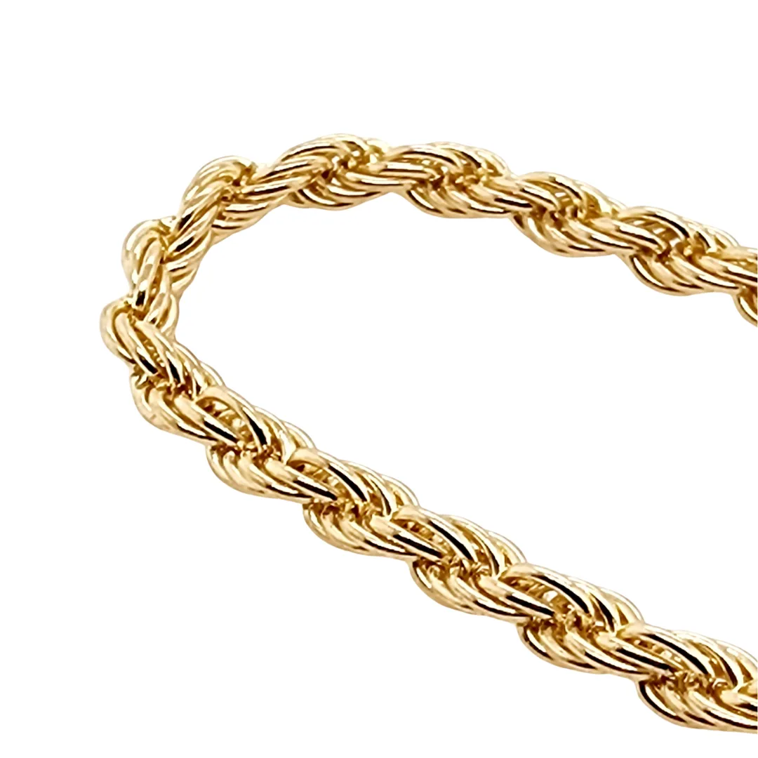 9ct Yellow Gold Solid 3.00mm Width Rope Bracelet 24cm