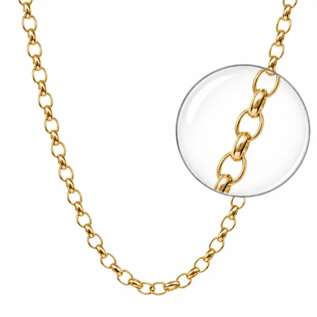 9ct Yellow Gold Solid BO3 Oval Belcher Link Chain – Made in New Zealand - 9CTBO3BELCHER