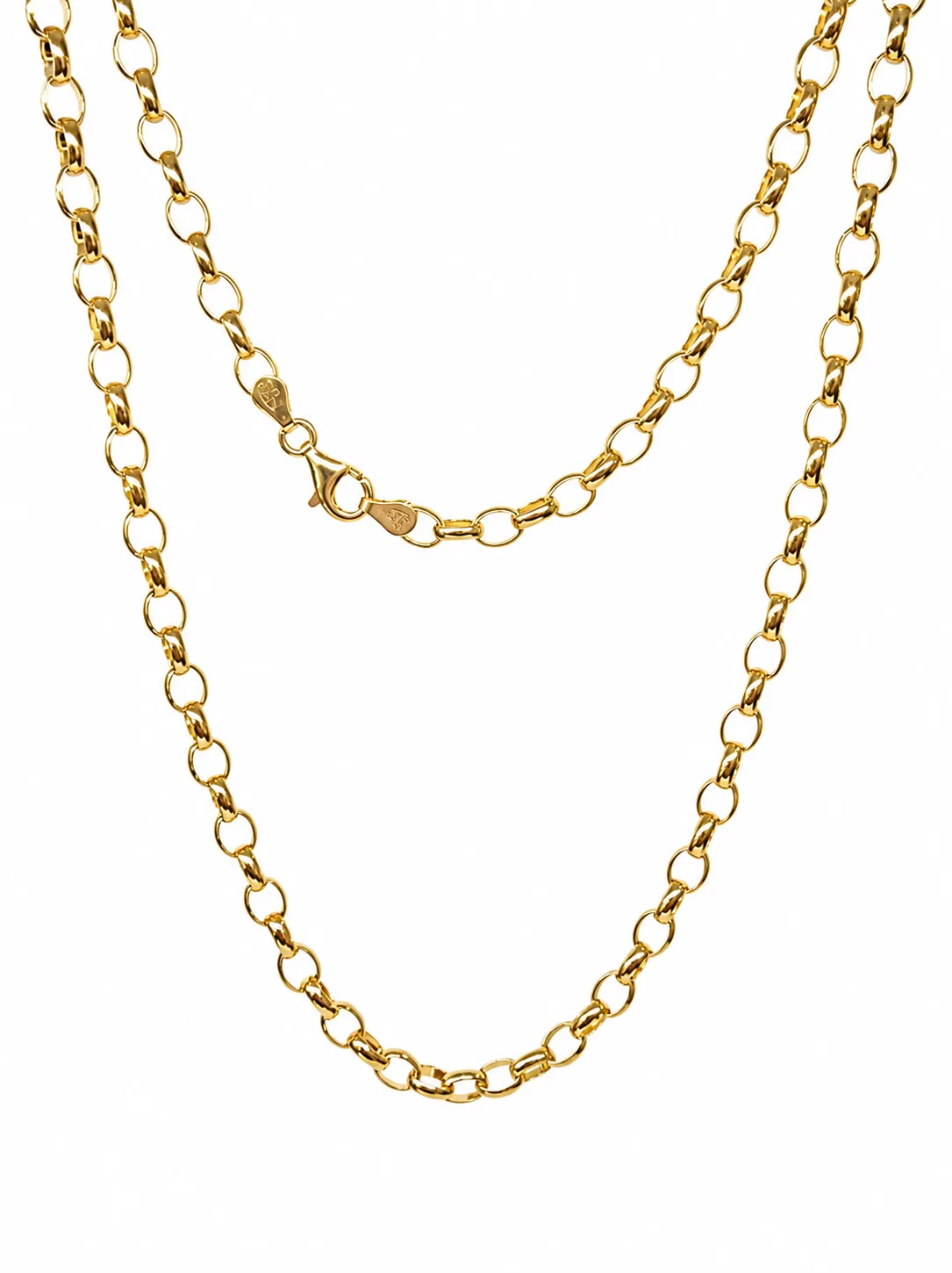 9ct Yellow Gold Solid BO3 Oval Belcher Link Chain – Made in New Zealand - 9CTBO3BELCHER