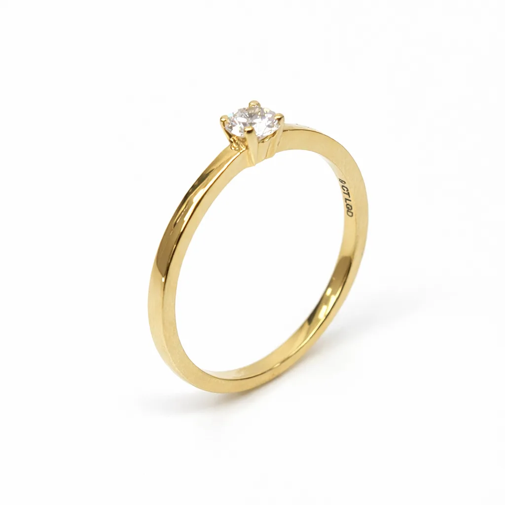 9ct Yellow Gold Solitaire Ring with 0.22ct Lab Grown Diamond (E/F VS) - AURG1046