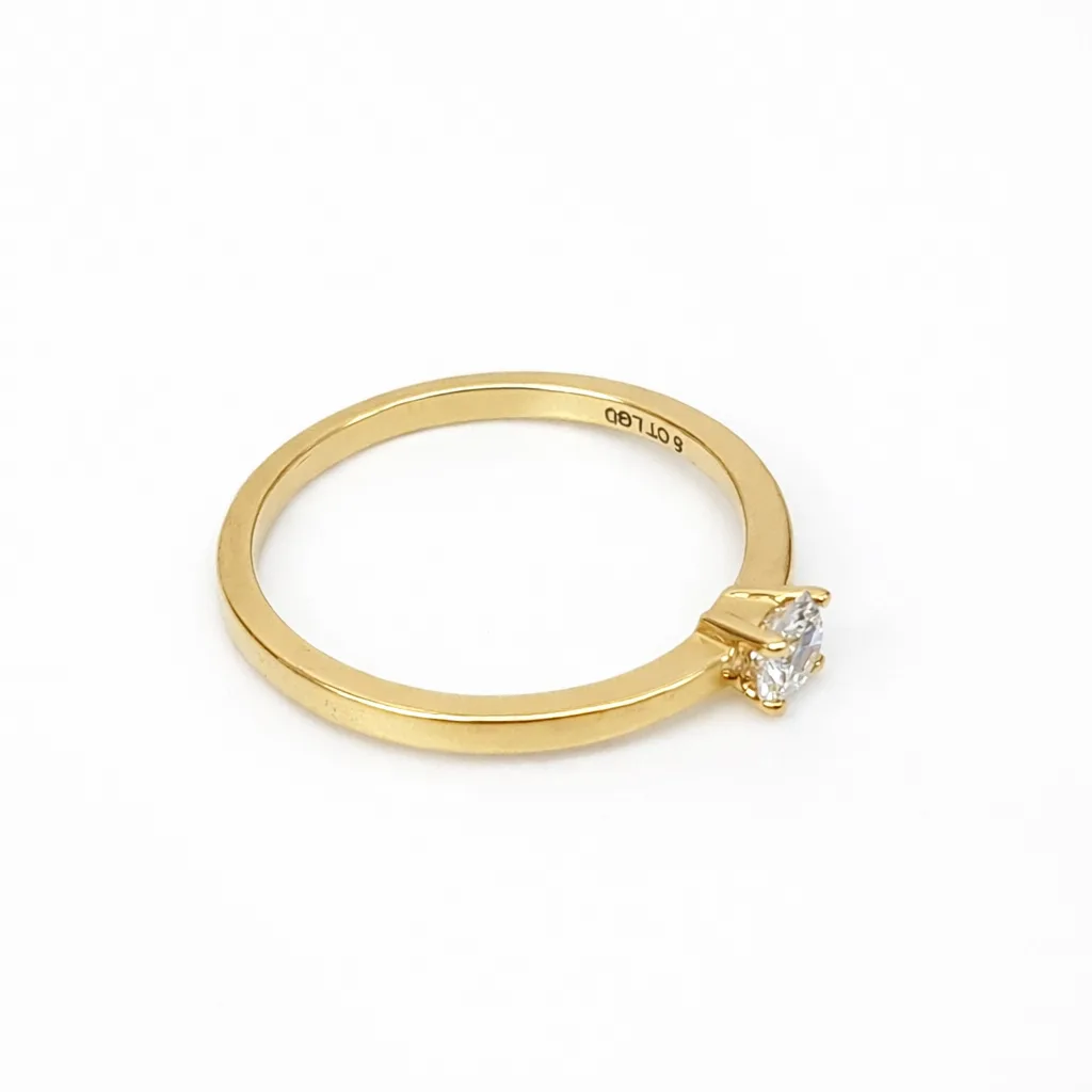 9ct Yellow Gold Solitaire Ring with 0.22ct Lab Grown Diamond (E/F VS) - AURG1046