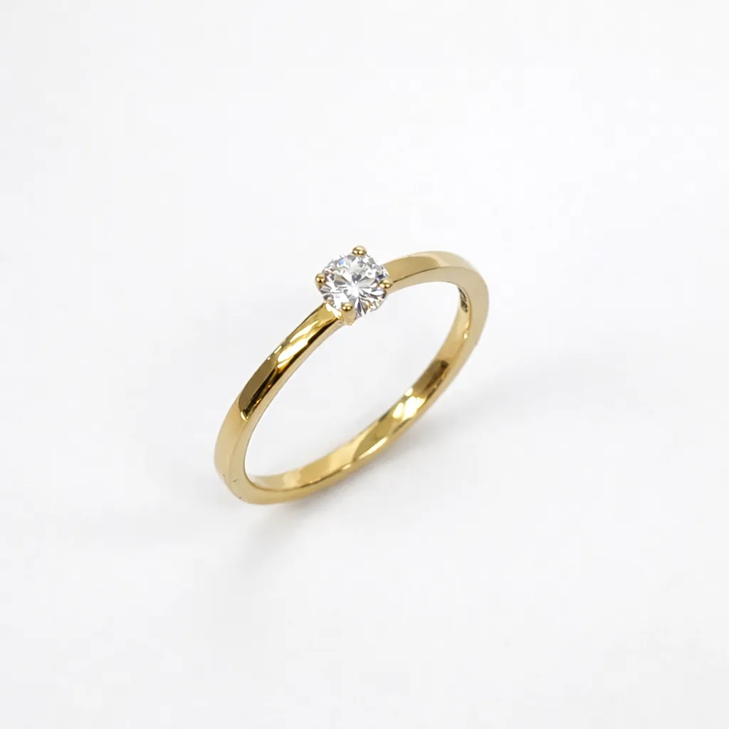 9ct Yellow Gold Solitaire Ring with 0.22ct Lab Grown Diamond (E/F VS) - AURG1046