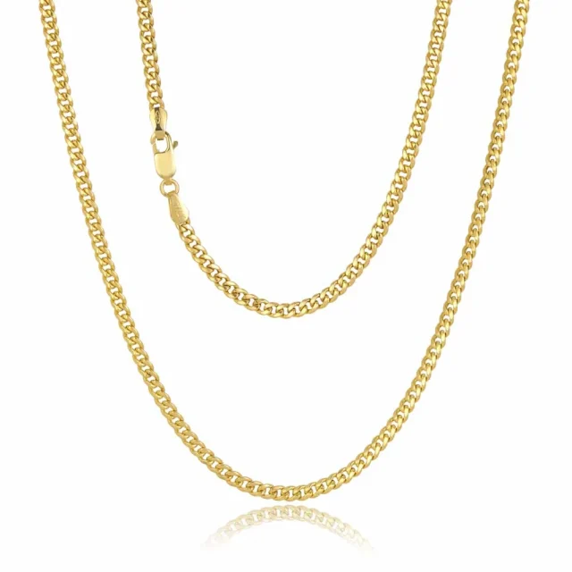 10ct Yellow Gold Squared Edge Hollow Curb Chain – 3mm | Italian Made | 80 Gauge - 080VGB20V