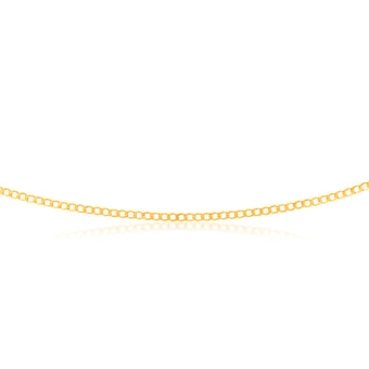 9ct Yellow Gold Superflat Light 2.0mm Cable Link Chain - 50cm