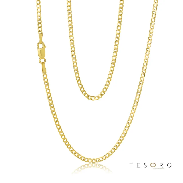 9ct Yellow Gold Superlight Open Curb 6-Sided Link Chain 50cm – Made in Italy - 50HKI445