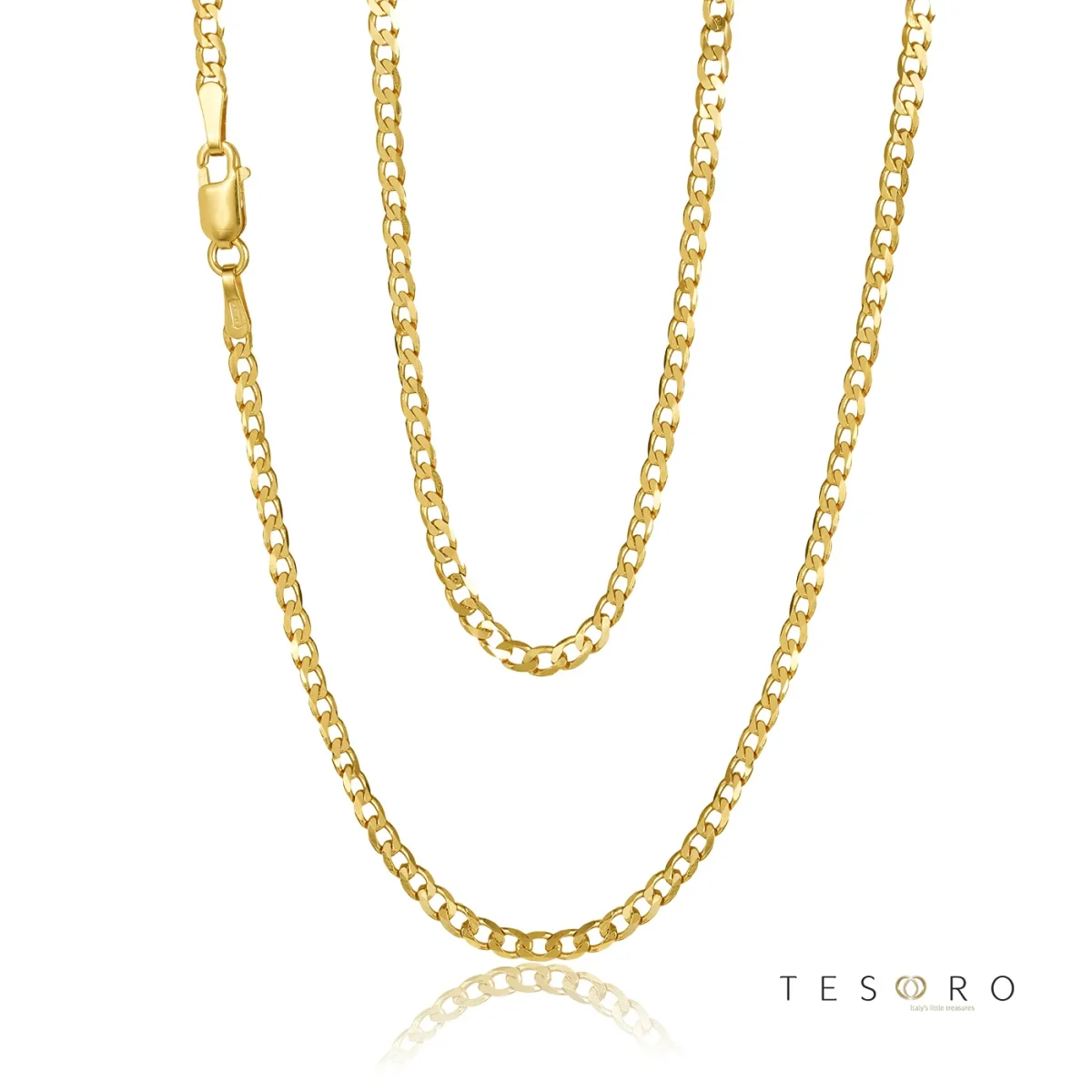 9ct Yellow Gold Superlight Open Curb 6-Sided Link Chain – Made in Italy - 60HKI319