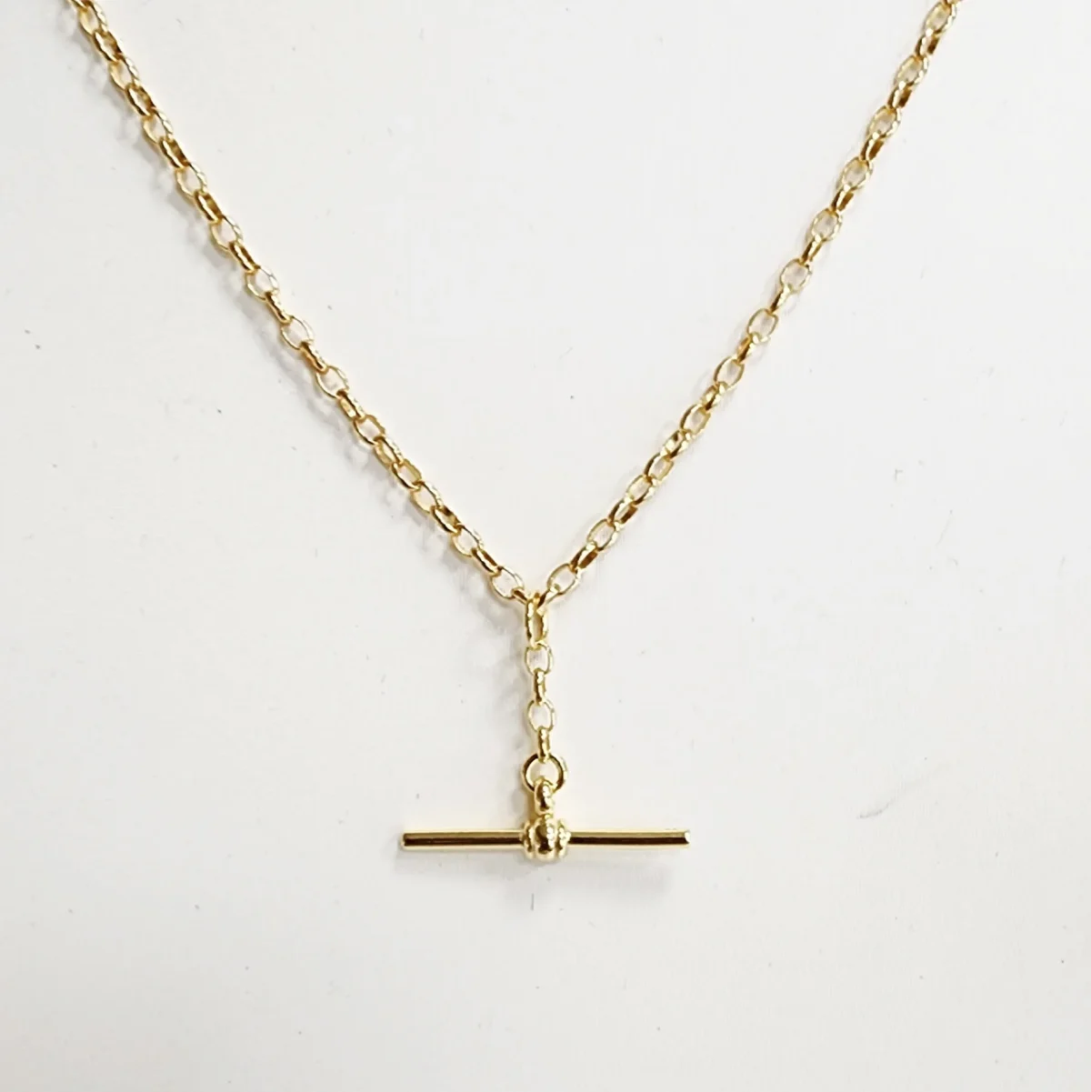 9ct Yellow Gold T-Bar Necklace – BO1 Oval Belcher, 50cm - 9YBO1FOB