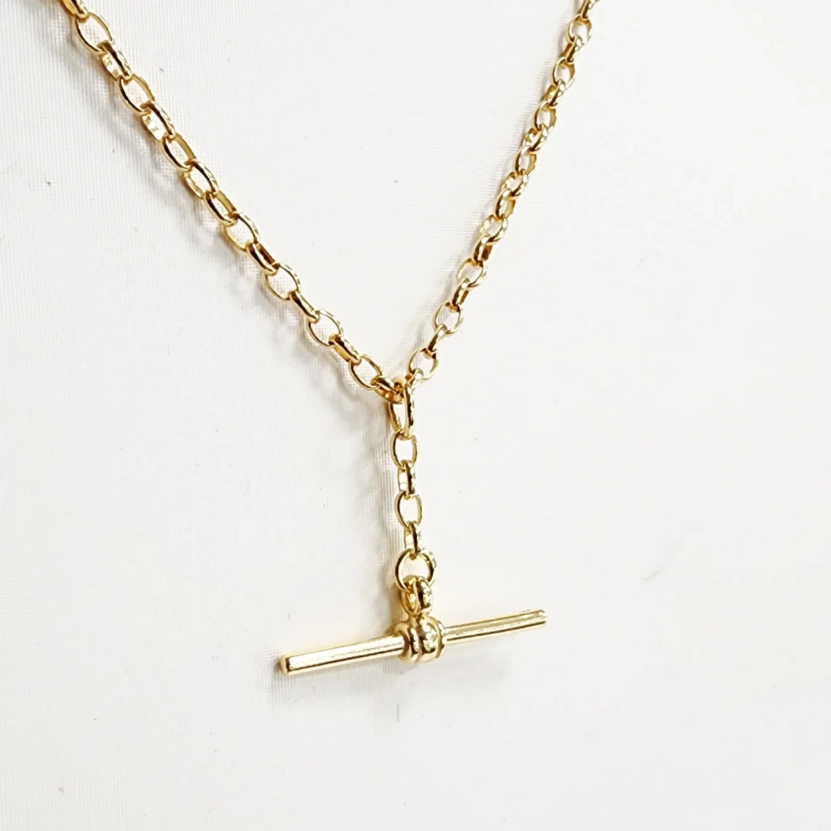 9ct Yellow Gold T-Bar Necklace – BO1 Oval Belcher, 50cm - 9YBO1FOB
