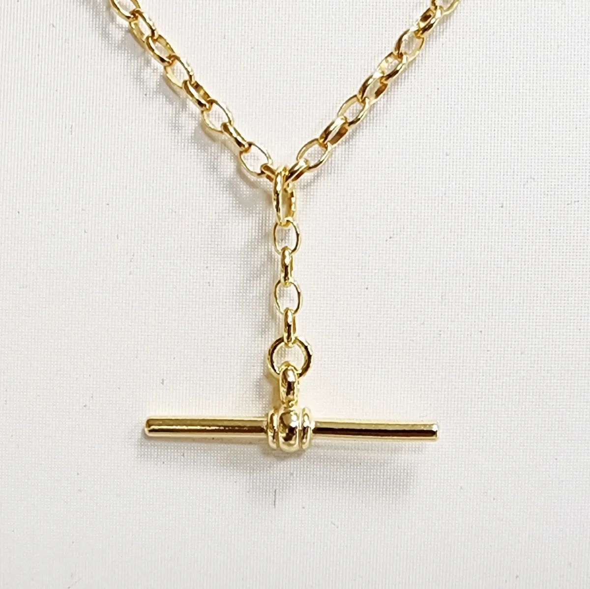 9ct Yellow Gold T-Bar Necklace – BO1 Oval Belcher, 50cm - 9YBO1FOB