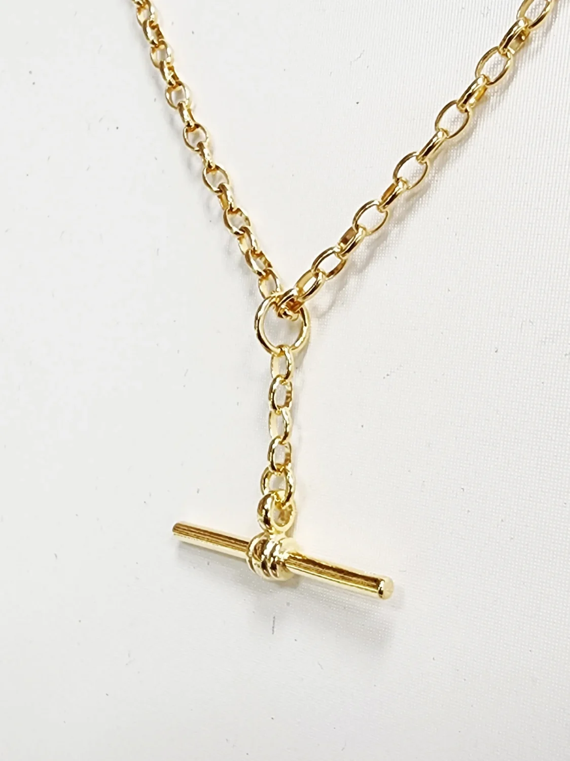 9ct Yellow Gold T-Bar Necklace – BO1 Oval Belcher, 50cm - 9YBO1FOB