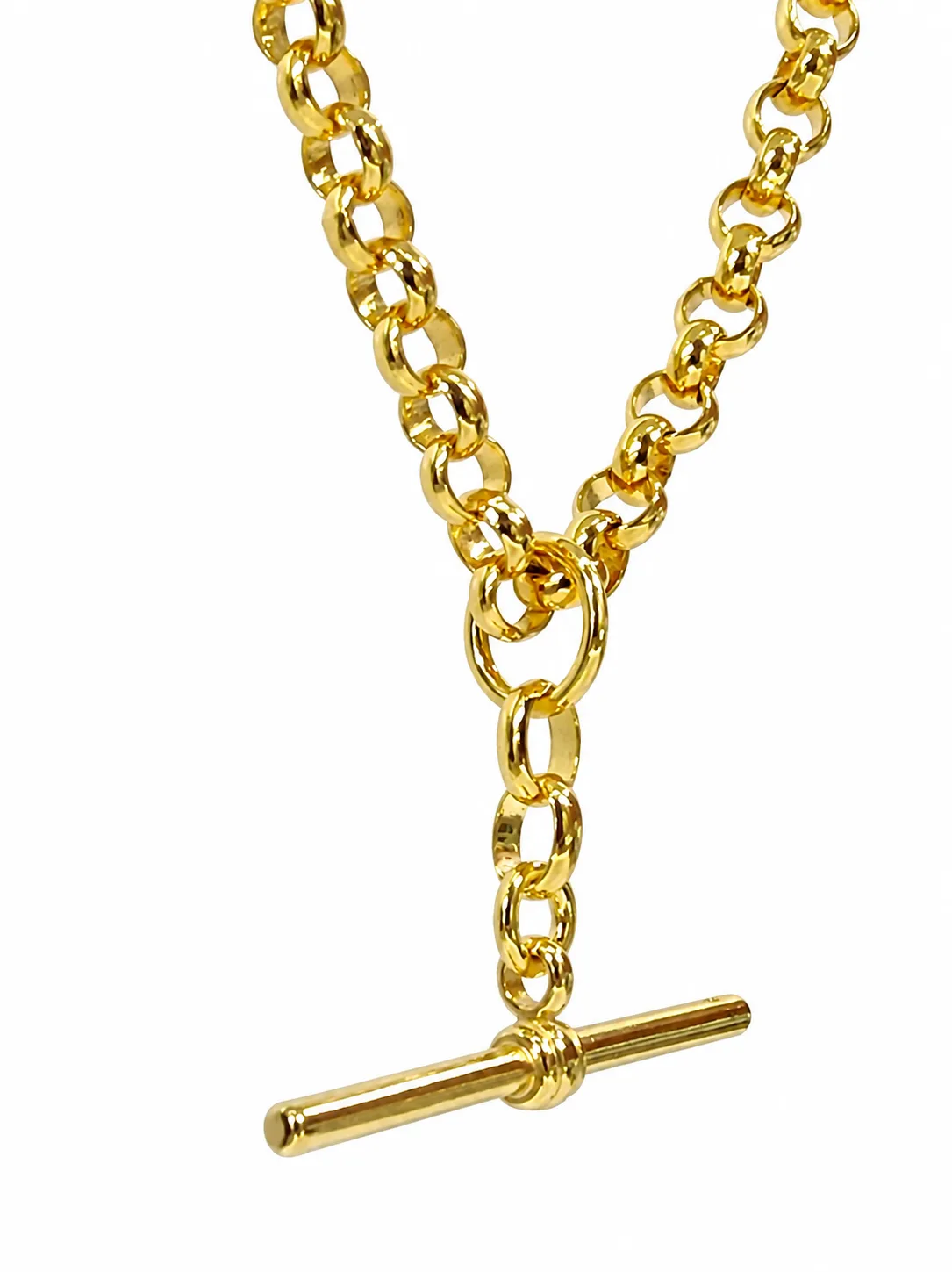 9ct Yellow Gold T-Bar Necklace Solid B3 Round Belcher Chain 50cm – 23.80 Grams - 9CTBO3FOB-50CM