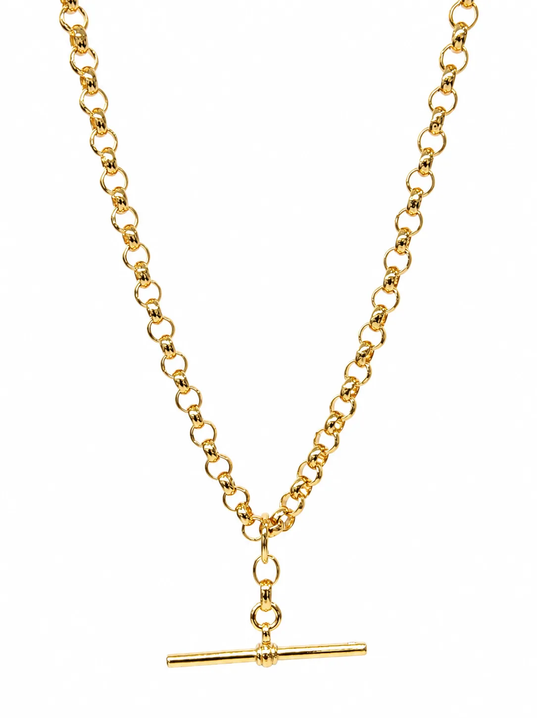 9ct Yellow Gold T-Bar Necklace Solid B3 Round Belcher Chain 50cm – 23.80 Grams - 9CTBO3FOB-50CM