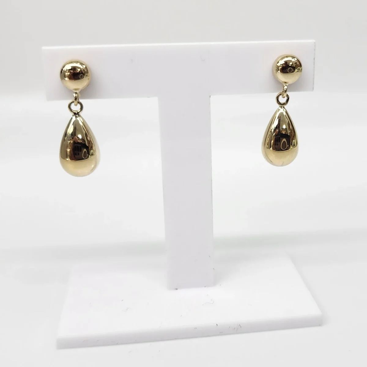 9ct Yellow Gold Teardrop Drop Earrings – Italian Made Polished Finish (21.50mm) - XXSE0089Y