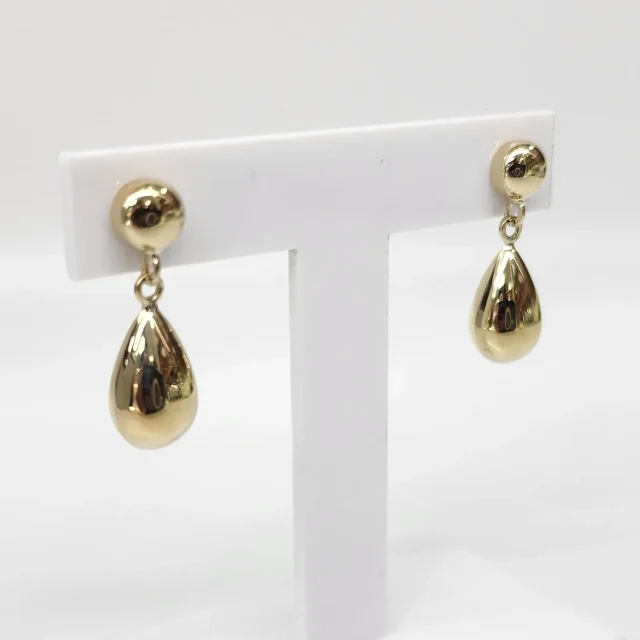 9ct Yellow Gold Teardrop Drop Earrings – Italian Made Polished Finish (21.50mm) - XXSE0089Y