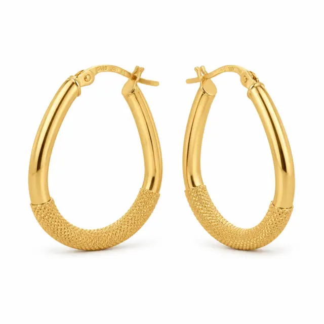 9ct Yellow Gold Toledo 2.5mm Round Tube 20mm Diameter Hoop Earring