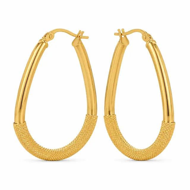 9ct Yellow Gold Toledo 2.5mm Round Tube 25mm Diameter Hoop Earring