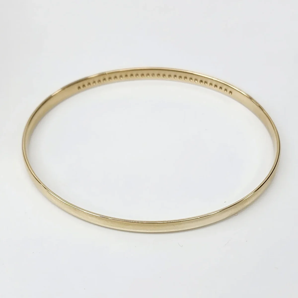 9ct Yellow SOLID Gold Comfort Curve Bangle with 0.70ct Diamond Setting