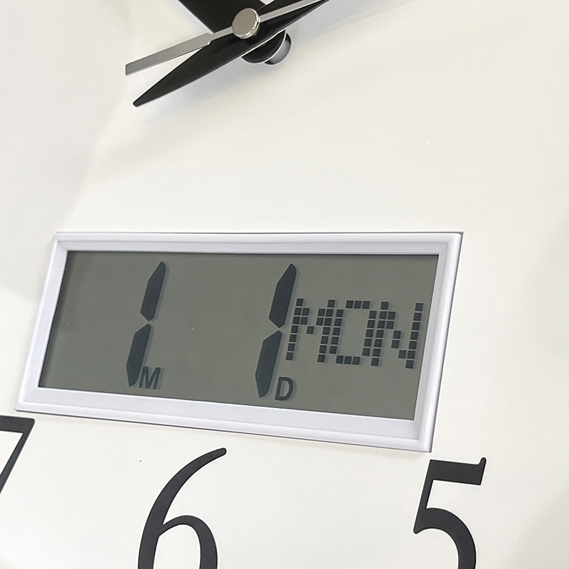 Rhythm Wooden Wall Clock 33.5cm – LCD Calendar - CFG903NR06