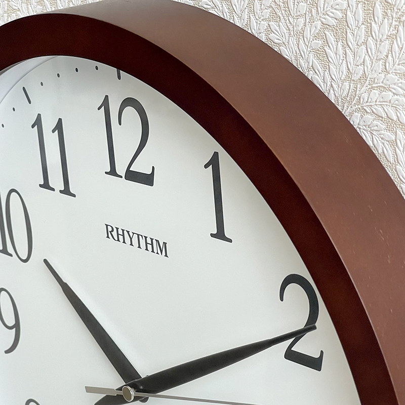 Rhythm Wooden Wall Clock 33.5cm – LCD Calendar - CFG903NR06