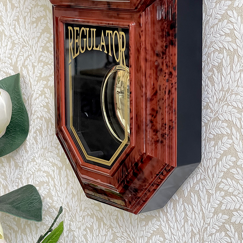 Rhythm Westminster Regulator Wall Clock Wood Grain Plastic Case - CMJ443NR06