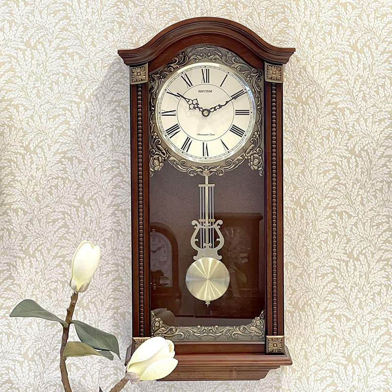 Rhythm Large Deluxe Wooden Pendulum Wall Clock With Westminster Chime - CMJ524NR06