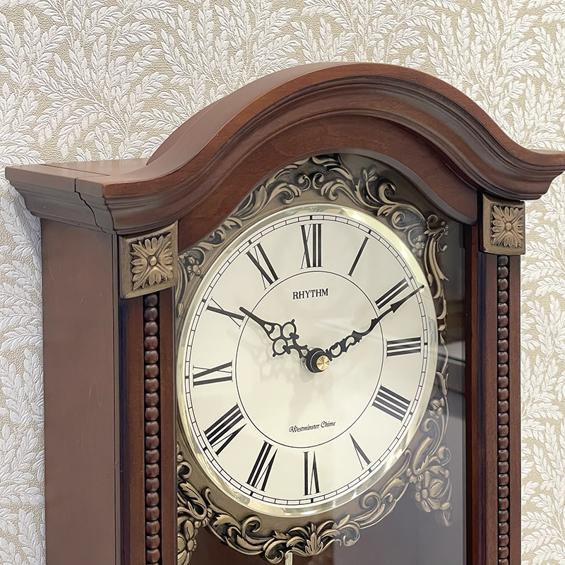 Rhythm Large Deluxe Wooden Pendulum Wall Clock With Westminster Chime - CMJ524NR06