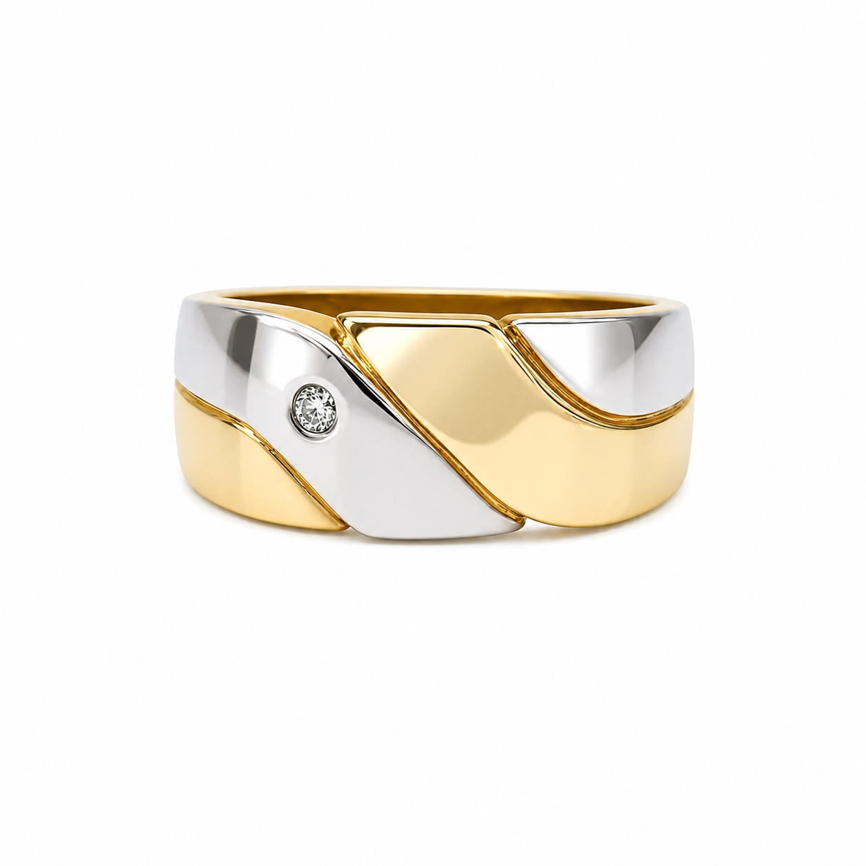 9ct Yellow & White Gold Natural Diamond Dress Ring – 0.03ct Round Diamond - 9CTD4219 9ct Yellow & White Gold Natural Diamond Dress Ring – 0.03ct Round Diamond - 9CTD4219