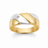 9ct Yellow & White Gold Natural Diamond Dress Ring – 0.03ct Round Diamond - 9CTD4219