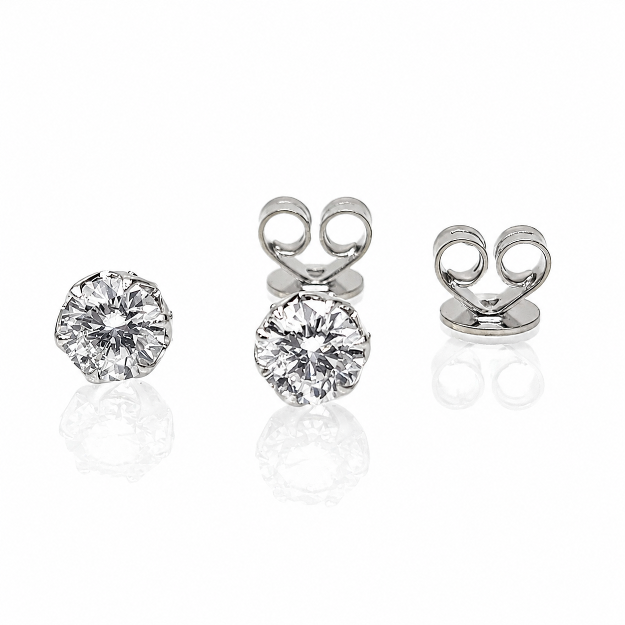 9ct White Gold 1.15ct Lab Grown Diamond Stud Earrings – 1.00ct Round Brilliant Centre Diamonds | EF VS 9ct White Gold 1.15ct Lab Grown Diamond Stud Earrings – 1.00ct Round Brilliant Centre Diamonds | EF VS