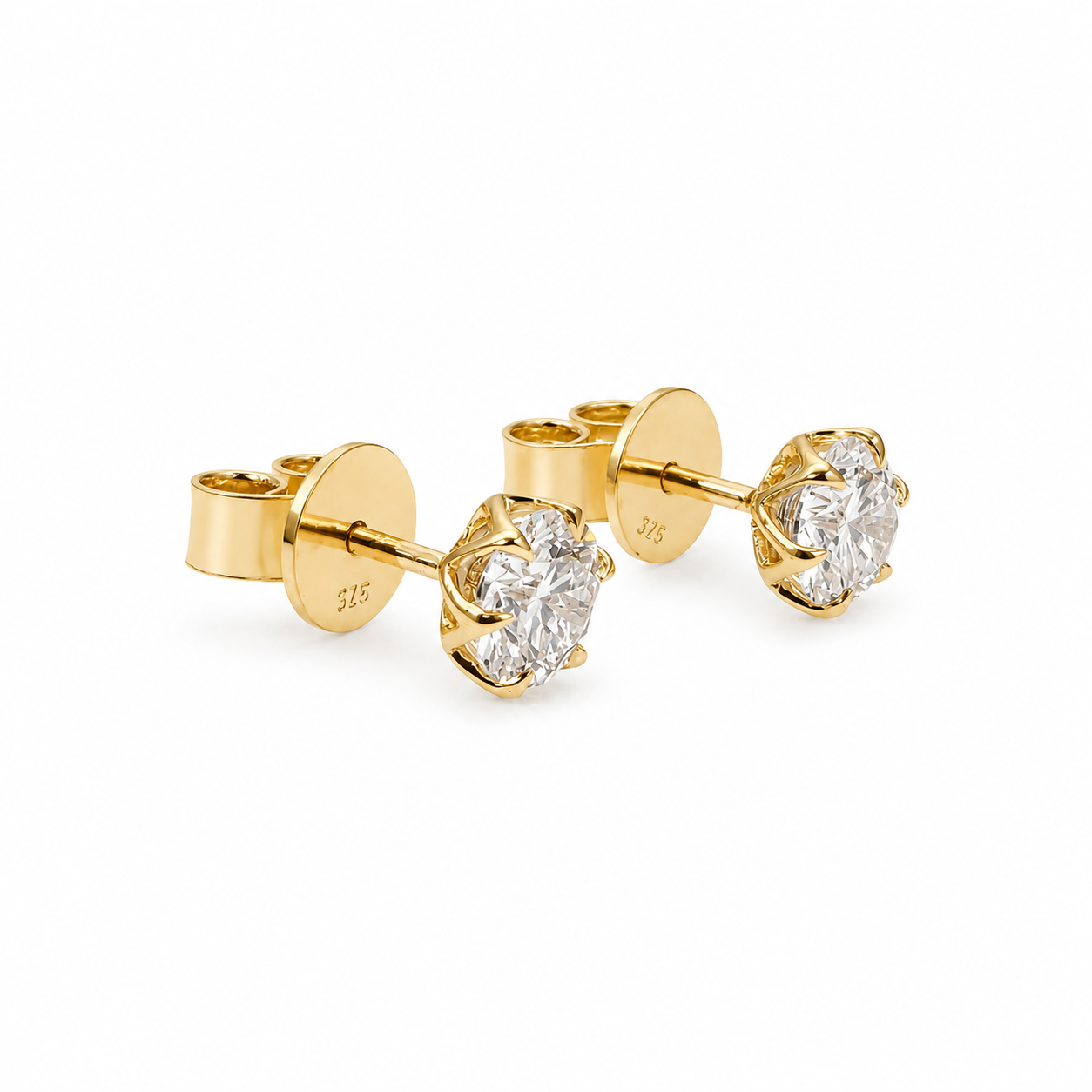9ct Yellow Gold 1.00ct Lab Grown Diamond Stud Earrings – Round Brilliant Cut | EF Colour VS Clarity 9ct Yellow Gold 1.00ct Lab Grown Diamond Stud Earrings – Round Brilliant Cut | EF Colour VS Clarity