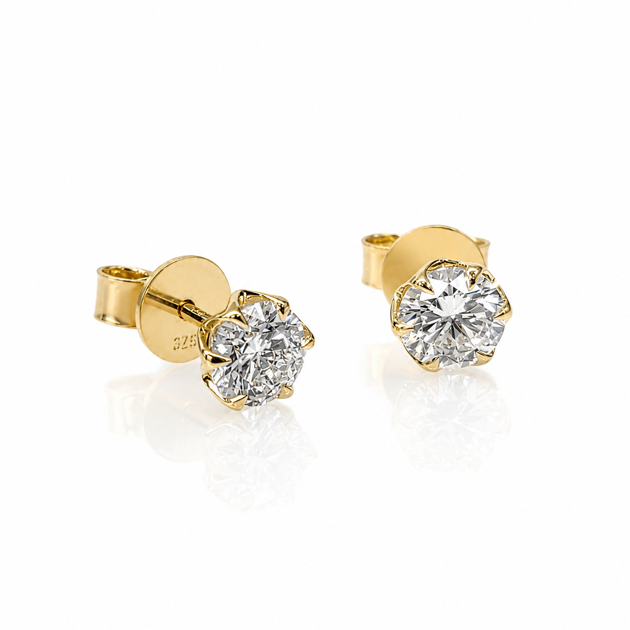 9ct Yellow Gold 1.00ct Lab Grown Diamond Stud Earrings – Round Brilliant Cut | EF Colour VS Clarity 9ct Yellow Gold 1.00ct Lab Grown Diamond Stud Earrings – Round Brilliant Cut | EF Colour VS Clarity