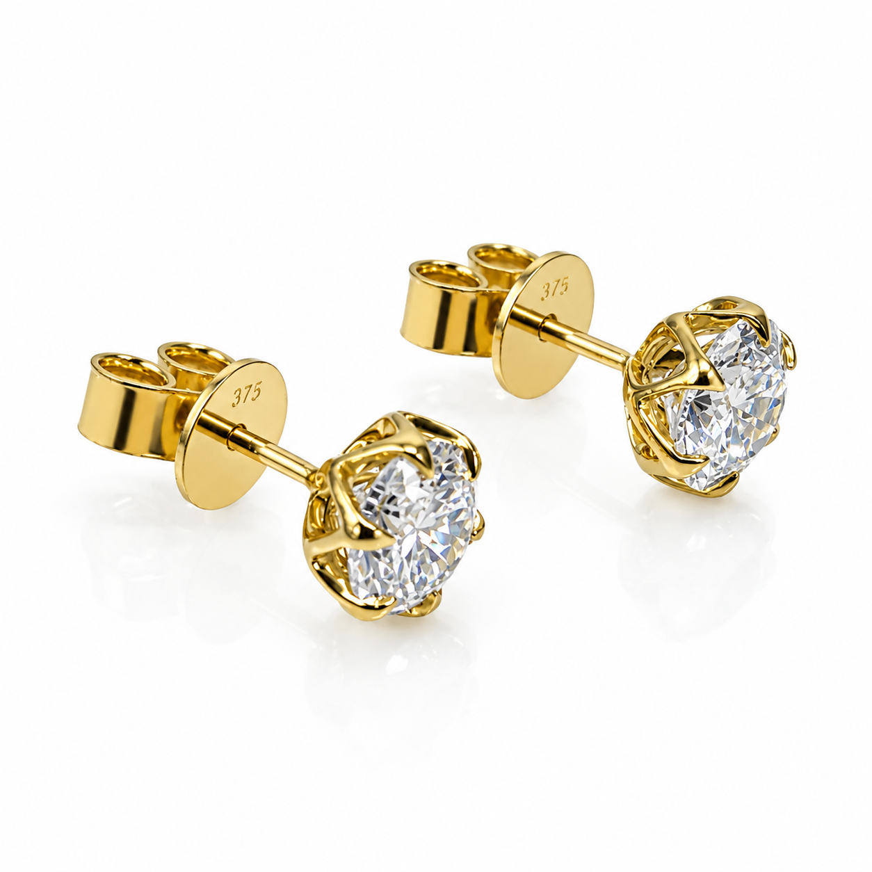 9ct Yellow Gold 2.00ct Lab Grown Diamond Stud Earrings – 1.00ct Round Brilliant Each | EF VS 9ct Yellow Gold 2.00ct Lab Grown Diamond Stud Earrings – 1.00ct Round Brilliant Each | EF VS