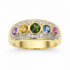 9ct Yellow Gold Multi-Colour Natural Sapphire & Diamond Dress Ring – 0.98ct Sapphire | 0.16ct Natural Diamond