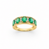9ct Yellow Gold Natural Colombian Emerald & Diamond Band Ring – 1.61ct Emeralds with 0.09ct Natural Diamonds