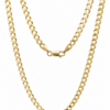 9ct Yellow Gold Flat Bevelled Diamond-Cut Curb Link Chain 60cm - 9YFBSCD120-60