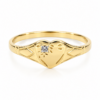 9ct Yellow Gold Natural Diamond Heart Signet Ring – 9YCYR2799DIA