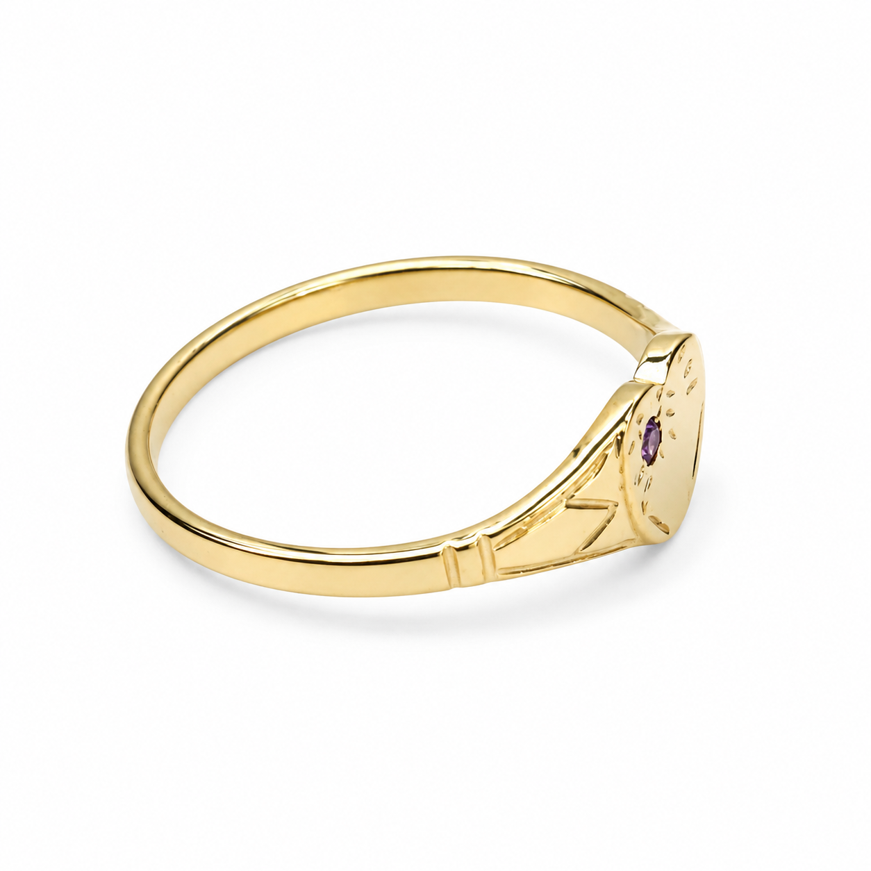 9ct Yellow Gold Natural Amethyst Heart Signet Ring – 9YCYR2799AM 9ct Yellow Gold Natural Amethyst Heart Signet Ring – 9YCYR2799AM